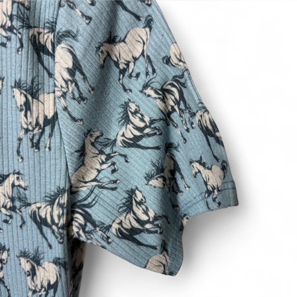 Lucky & Blessed Horse Dress Maxi Dress Small Ribbed Scoop Neck Western Country - Picture 4 of 4